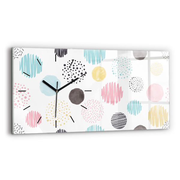 Glass wall clock rectangular Geometric pattern