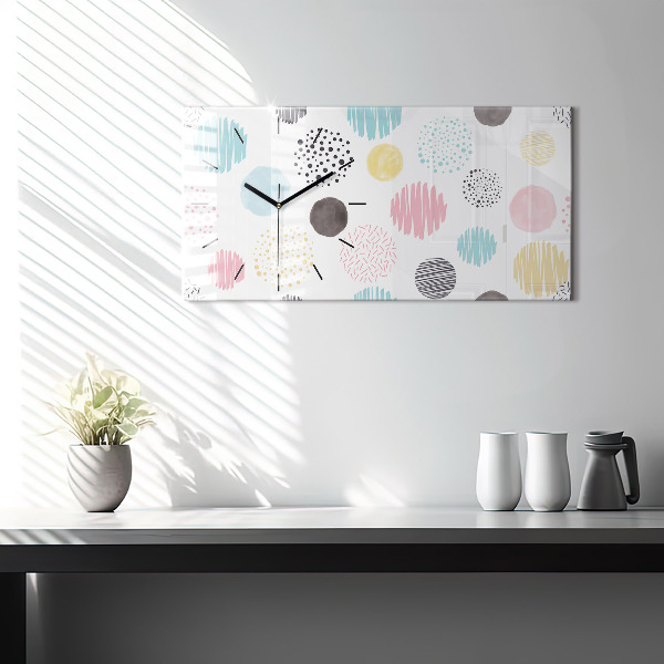 Glass wall clock rectangular Geometric pattern