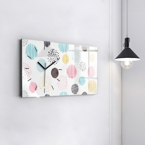 Glass wall clock rectangular Geometric pattern