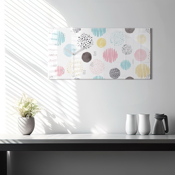 Glass wall clock rectangular Geometric pattern