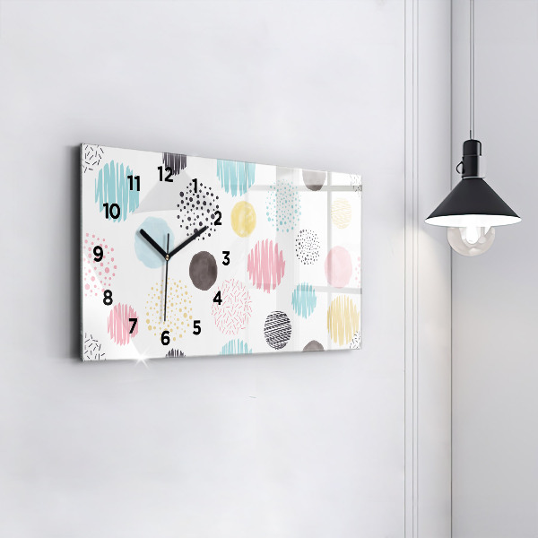 Glass wall clock rectangular Geometric pattern