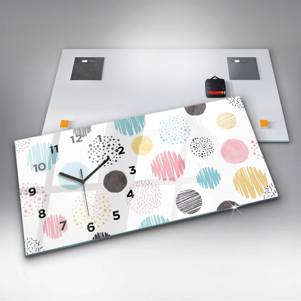 Glass wall clock rectangular Geometric pattern