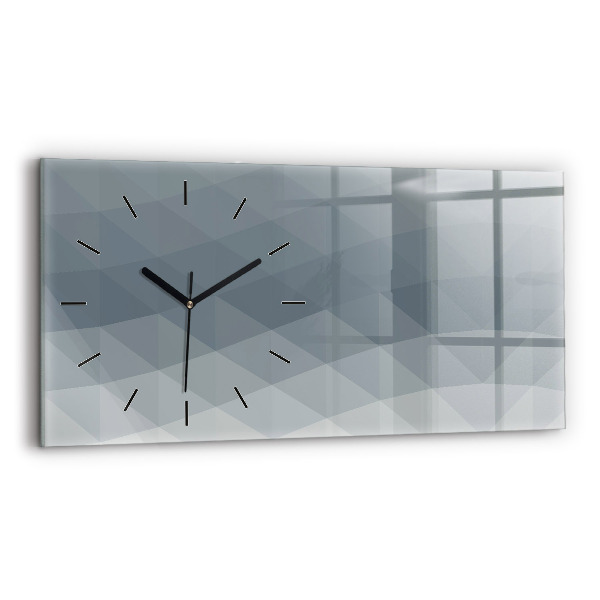 Glass wall clock rectangular Wave abstraction