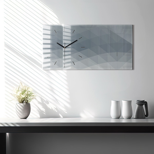 Glass wall clock rectangular Wave abstraction