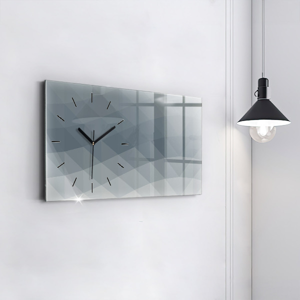 Glass wall clock rectangular Wave abstraction
