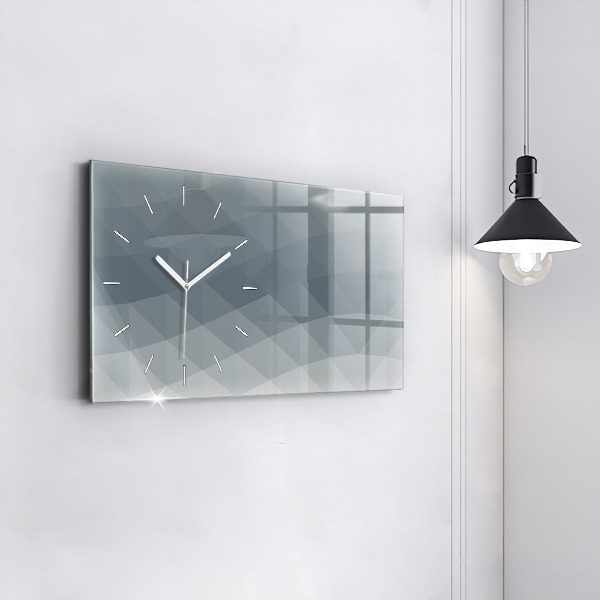 Glass wall clock rectangular Wave abstraction