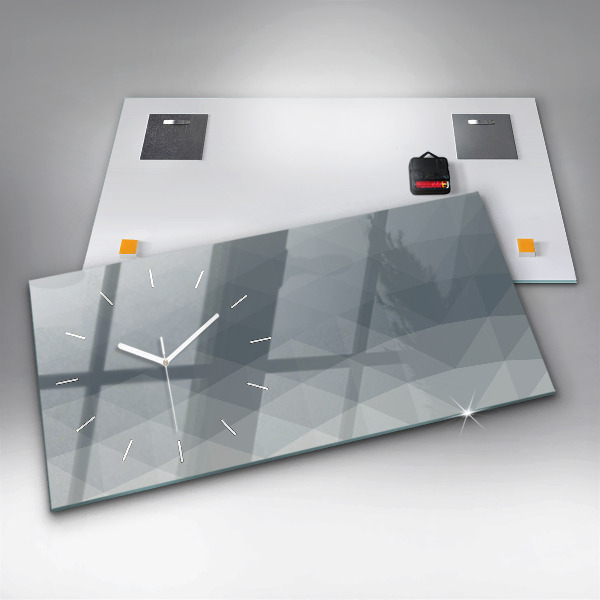 Glass wall clock rectangular Wave abstraction