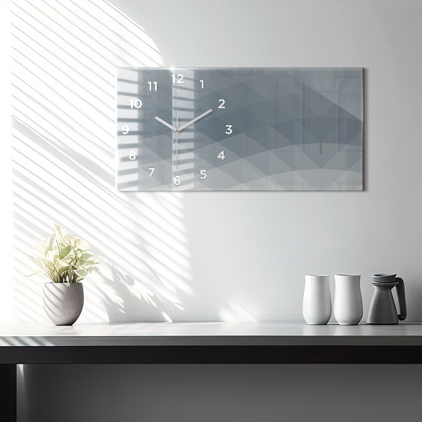 Glass wall clock rectangular Wave abstraction