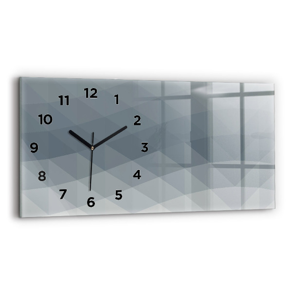Glass wall clock rectangular Wave abstraction
