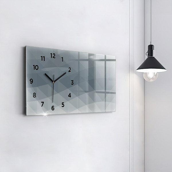 Glass wall clock rectangular Wave abstraction