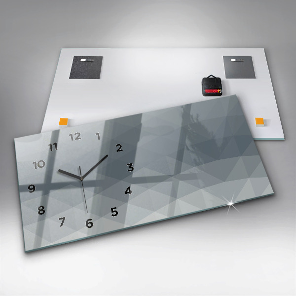 Glass wall clock rectangular Wave abstraction