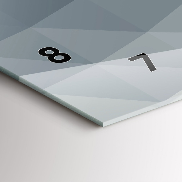 Glass wall clock rectangular Wave abstraction