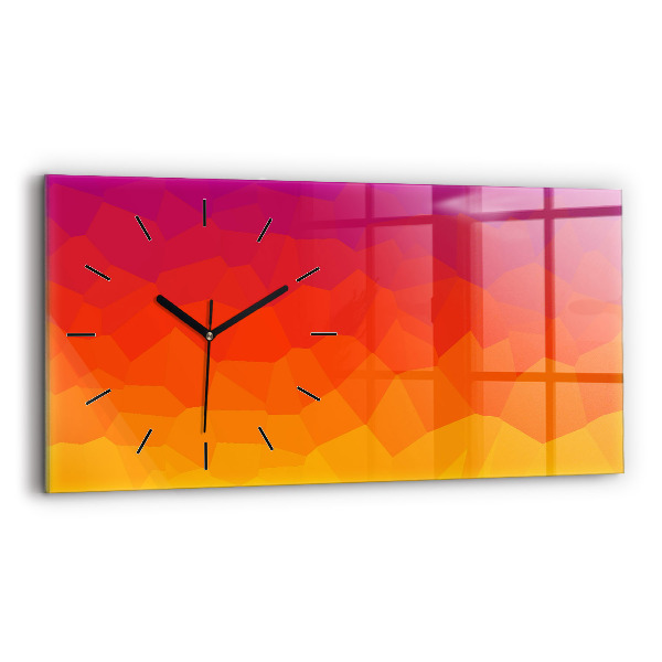 Glass wall clock rectangular Sunrise