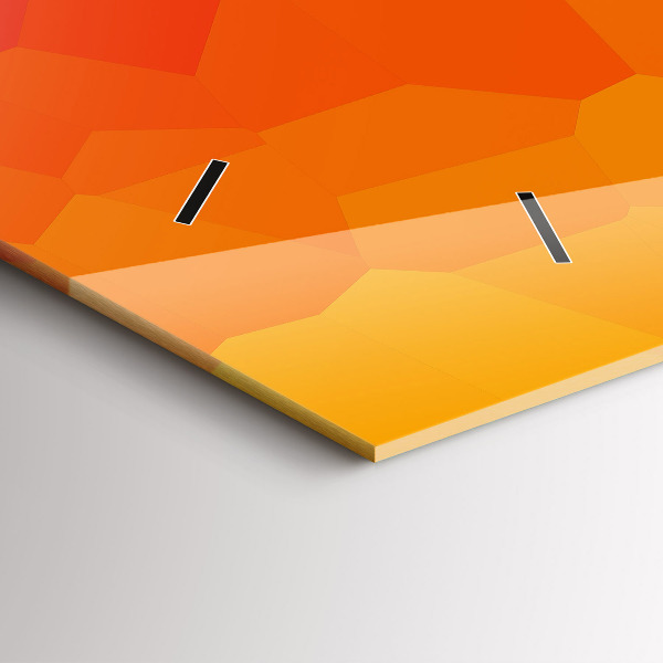 Glass wall clock rectangular Sunrise