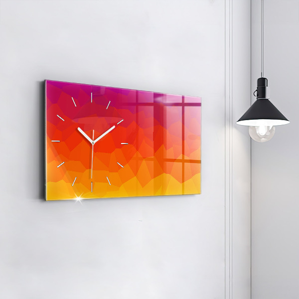 Glass wall clock rectangular Sunrise