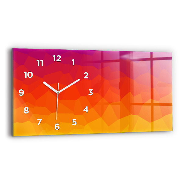 Glass wall clock rectangular Sunrise