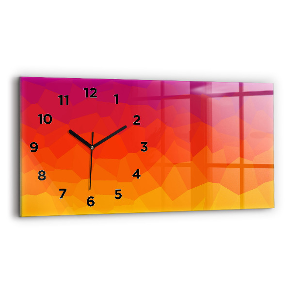 Glass wall clock rectangular Sunrise