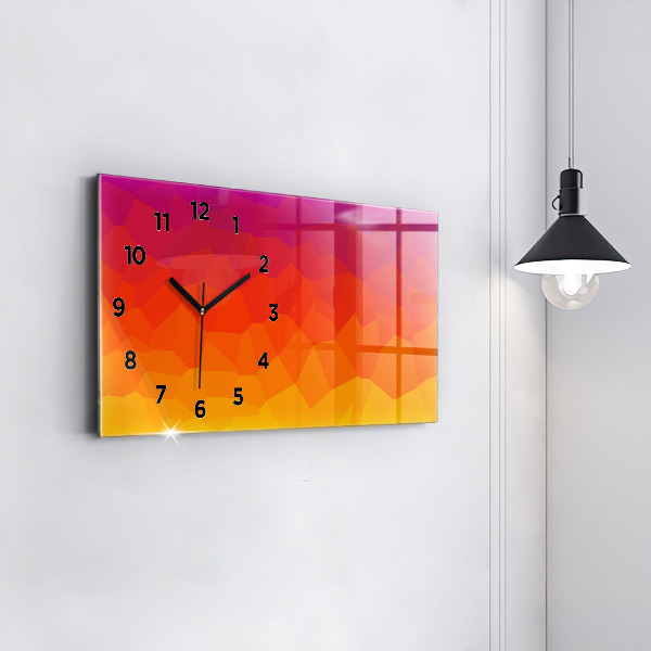 Glass wall clock rectangular Sunrise