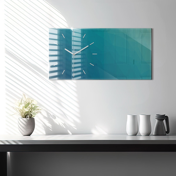 Glass wall clock rectangular Sea abstraction
