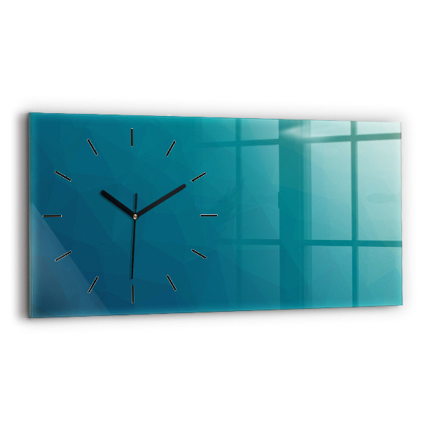 Glass wall clock rectangular Sea abstraction