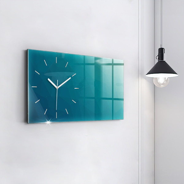 Glass wall clock rectangular Sea abstraction