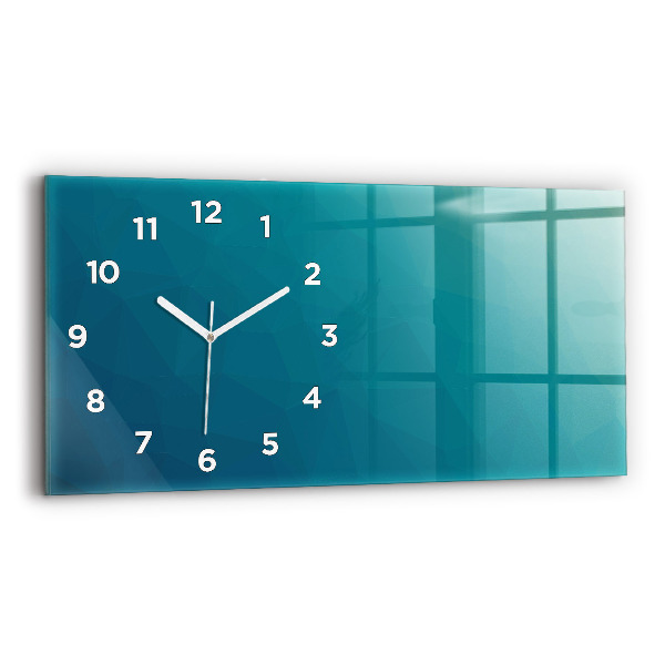 Glass wall clock rectangular Sea abstraction