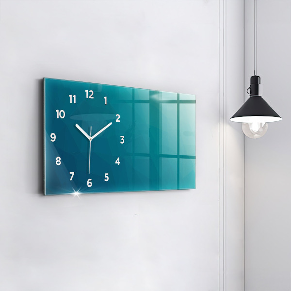 Glass wall clock rectangular Sea abstraction