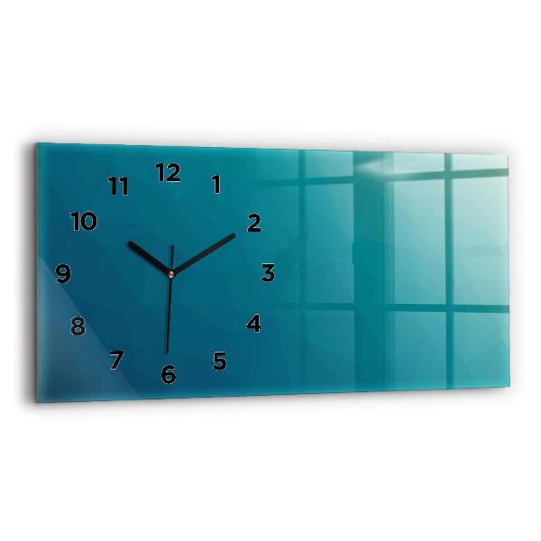 Glass wall clock rectangular Sea abstraction