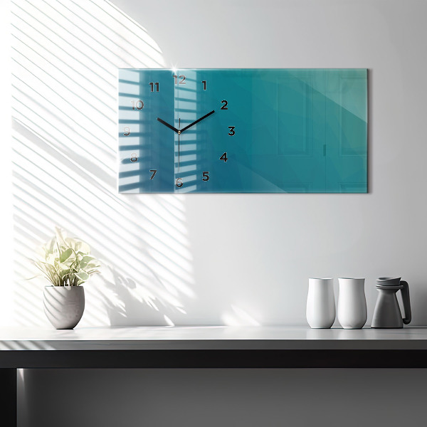 Glass wall clock rectangular Sea abstraction