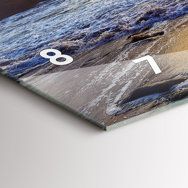 Glass wall clock rectangular Sunset on the beach