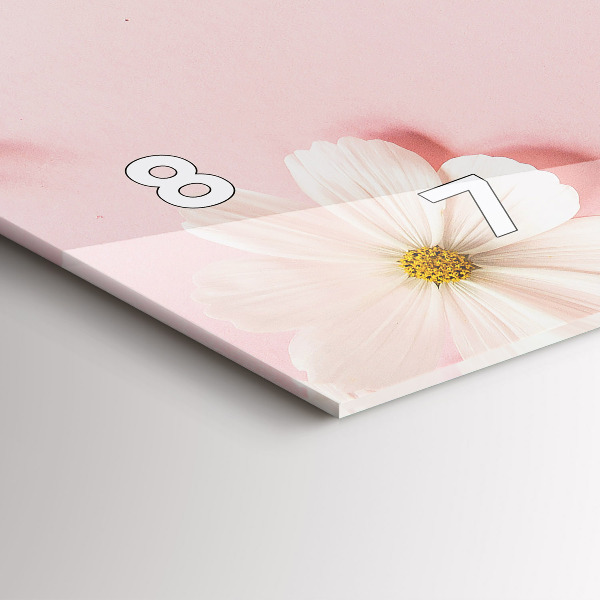 Glass wall clock rectangular Daisy flowers