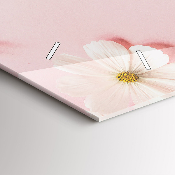 Glass wall clock rectangular Daisy flowers