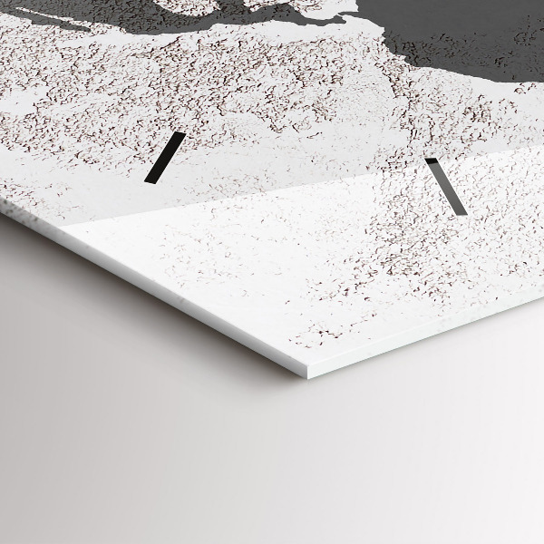 Glass wall clock rectangular World map concrete
