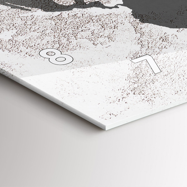 Glass wall clock rectangular World map concrete