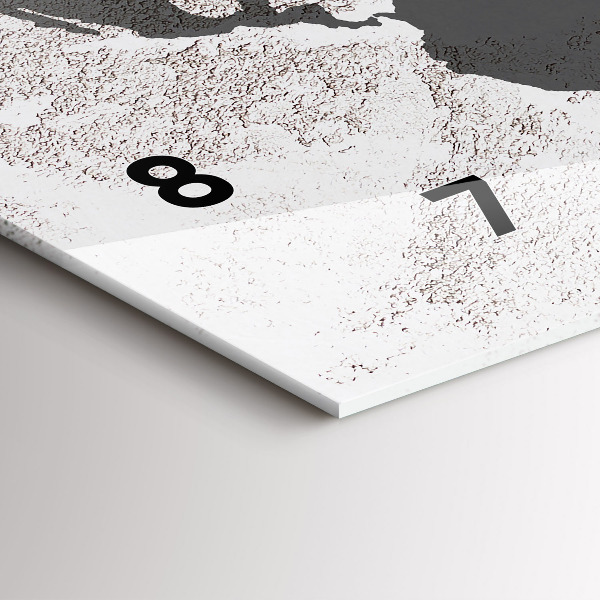 Glass wall clock rectangular World map concrete