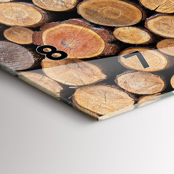 Glass wall clock rectangular Tree rings