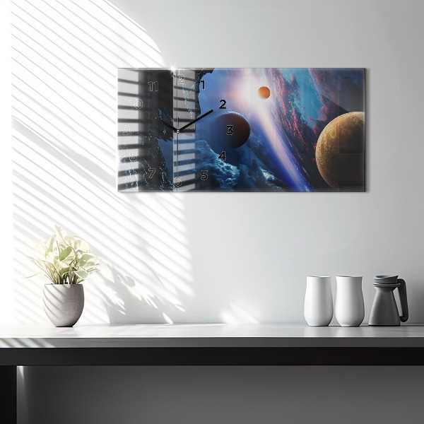 Glass wall clock rectangular Great Galaxy