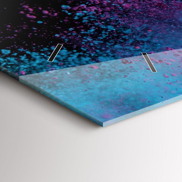 Glass wall clock rectangular Explosion of colors