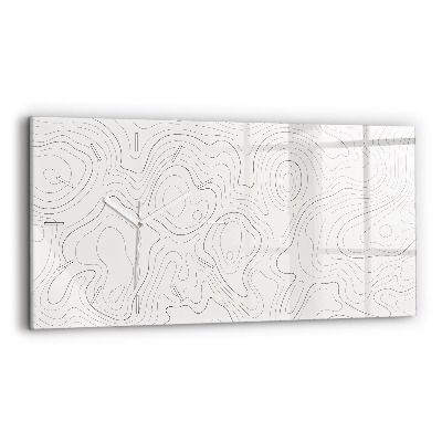 Glass wall clock rectangular Abstraction spots
