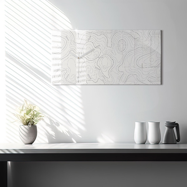 Glass wall clock rectangular Abstraction spots