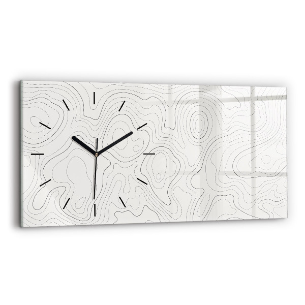 Glass wall clock rectangular Abstraction spots
