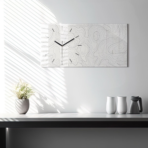 Glass wall clock rectangular Abstraction spots