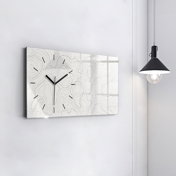 Glass wall clock rectangular Abstraction spots