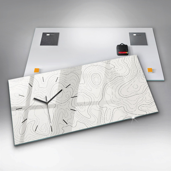 Glass wall clock rectangular Abstraction spots