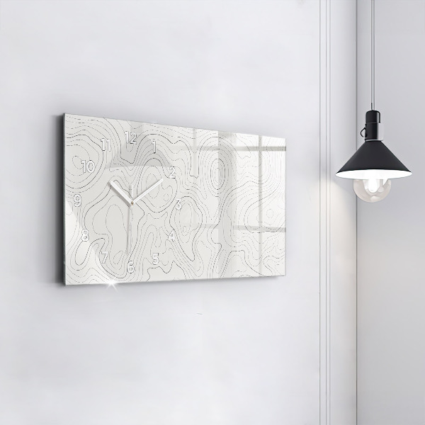 Glass wall clock rectangular Abstraction spots
