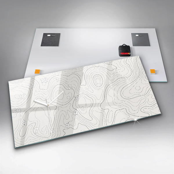 Glass wall clock rectangular Abstraction spots