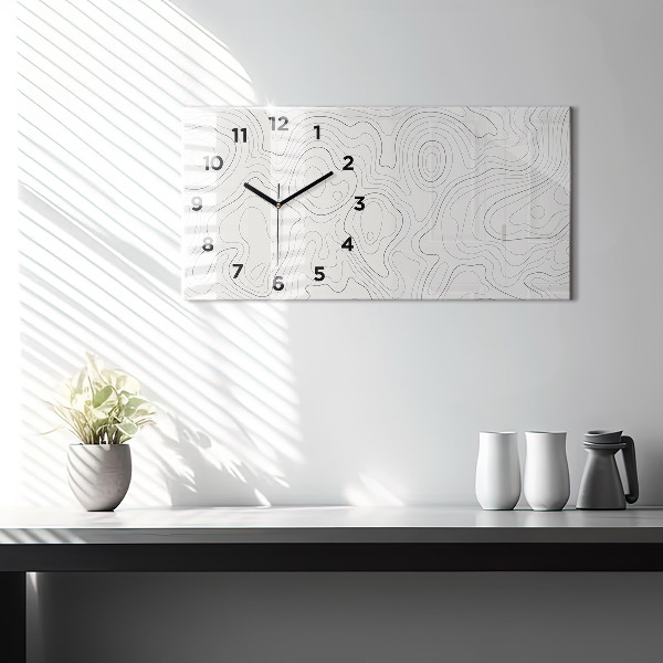 Glass wall clock rectangular Abstraction spots