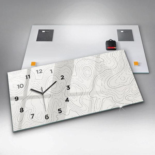 Glass wall clock rectangular Abstraction spots
