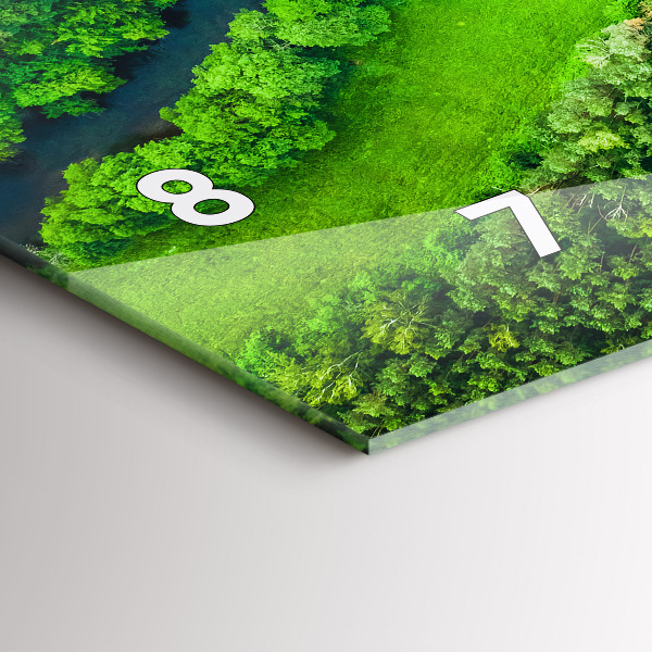 Glass wall clock rectangular River in the forest