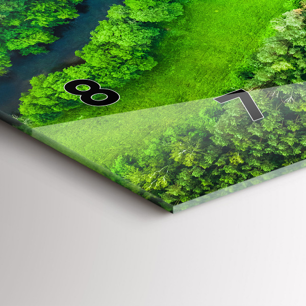Glass wall clock rectangular River in the forest